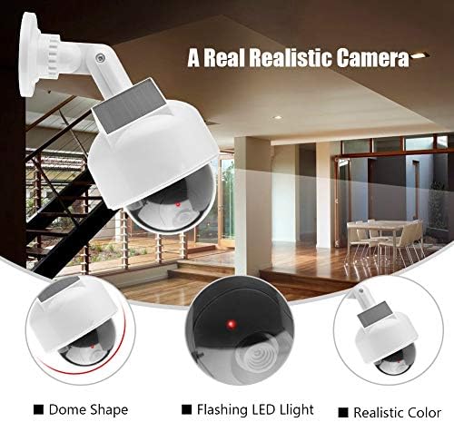 מצלמת אבטחה מזויפת של דמה, מצלמת CCTV כיפה מקורה וחוץ עם תאורת LED אזהרת אזהרה מצלמת אבטחה ל- Homewarehouse