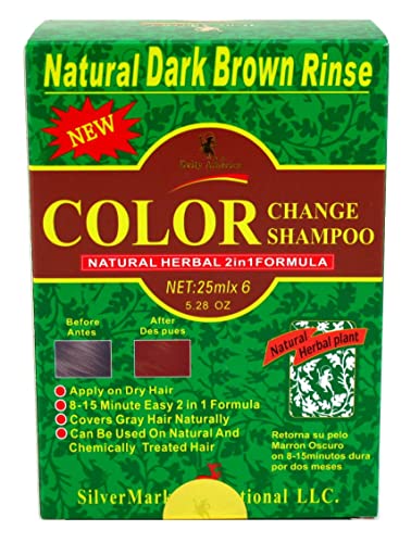 אלוהות אמריקה טבעי צמחים 2 ב1 נוסחה צבע שינוי שמפו, כהה חום לשטוף 6