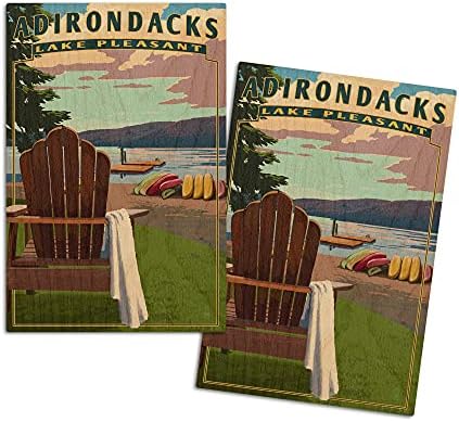 הרי אדירונדק, ניו יורק, אגם נעים אדירונדק כיסא שלט קיר עץ ליבנה