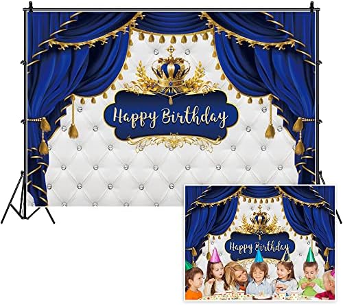 יייל 10 על 8 רגל נסיך קטן מסיבת יום הולדת רקע רויאל כחול וזהב גדל יום הולדת שמח צילום רקע לילד 1 מסיבת יום