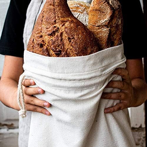 גודלקס שלוש-שכבה כותנה לחם תיק, לשימוש חוזר לחם שקיות עבור תוצרת בית לחם גדול, טבעי אורגני בד לחם אחסון שקיות