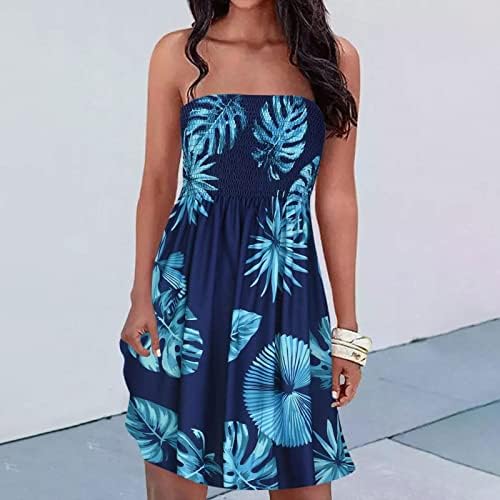 פרגרן פרחוני שמלה, אופנה נשים קיץ מזדמן מודפס לעטוף חוף חצאית קפלים סקסי מיני שמלה