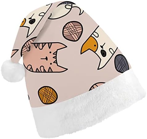 חתולים לשכב על ורוד עם חוט כדורי חג המולד כובעי בתפזורת מבוגרים כובעי חג המולד כובע לחגים חג המולד ספקי צד