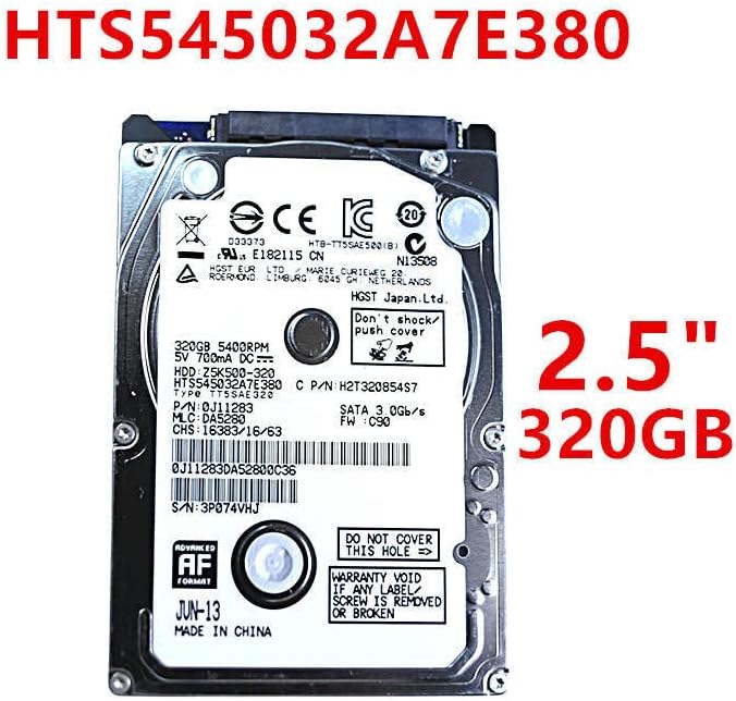 HDD עבור HGST 320GB 2.5 SATA 6 GB/S 8MB 5400RPM 7 ממ לדיסק קשיח פנימי למחברת HDD עבור HTS545032A7E380