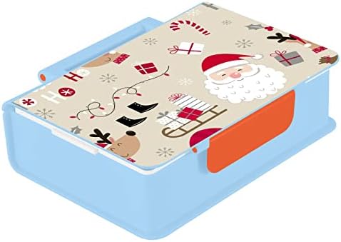 קופסת בנטו לילדים של סנטה קלאוס, מכולות צהריים למבוגרים/ילדים/פעוט, עם כף ומזלג לארוחה תוך כדי תנועה, חומרים בטוחים