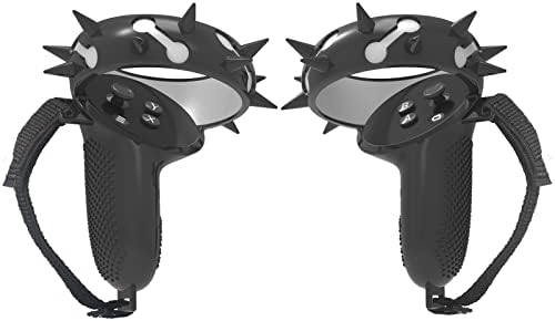 מבקר סיליקון אחזקות עבור Oculus Quest 2, כיסוי מגן בקר עם רצועות מפרק מתכווננות אביזרי VR עבור Meta Oculus Quest