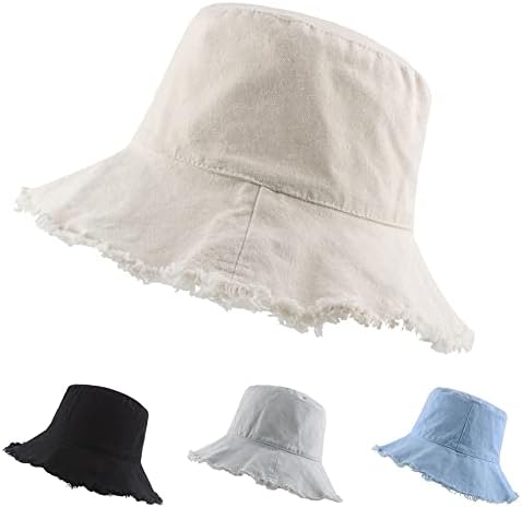 Yifrzour Sun Hat נשים קיץ קז'ואל רחב שוליים דלי כותנה כובע חוף אביזרי טיול