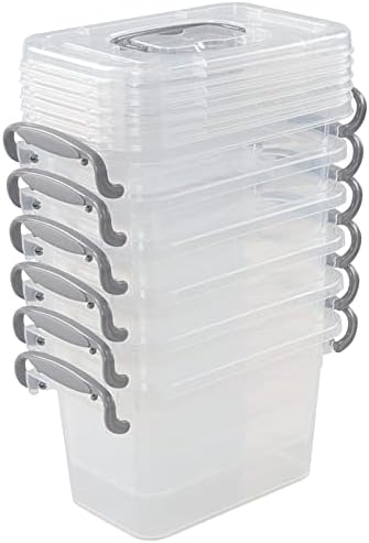 Dynkona 1.8 ליטר פחי אחסון, קופסת פלסטיק עם מכסה, 6 חבילות