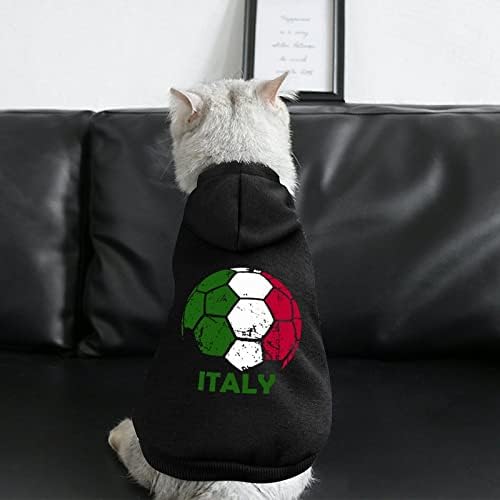 דגל איטלקי כדורגל כדורגל תלבושות חיית מחמד חליפה עם סווטשירט סרטיש של קפוצ'ון כלב חמוד לגור וחתול