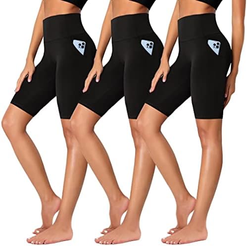Morefeel 3 חבילות מכנסי אופנוען רכים חמאה לנשים - 5 /8 מותניים גבוהים בקרת בטן אימון אימון יוגה ריצה מכנסיים אתלטים