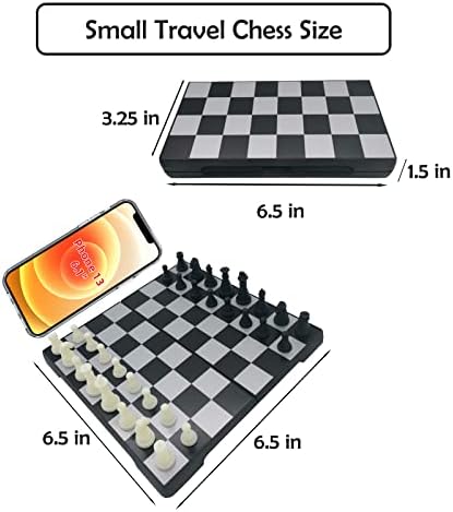 זיילו מיני שחמט סט, 6.5& 34; נייד מתקפל שחמט לוח מגנטי נסיעות שחמט סט לילדים ומבוגרים