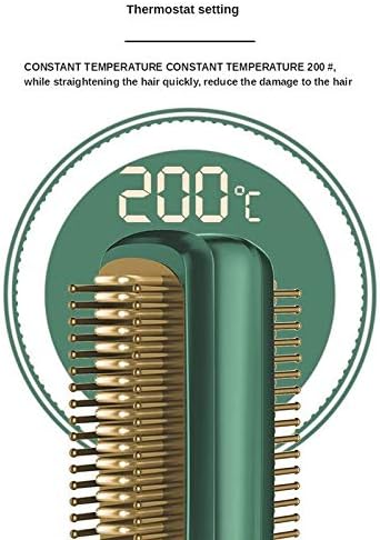 Cujux Wirelesshair Curler Hairstraightener 2 ב 1 מסרק חם מקצועי אנטי-פרם ישר מברשת שיער