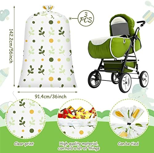 הנויסו 3 יחידות שקיות מתנת ג ' מבו ירק שקיות מקלחת תינוק גדולות ירוק מרווה קישוטי מקלחת תינוק ניטרליים לילדים יום הולדת