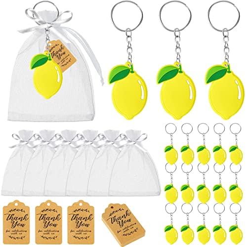 24 סטים למסיבות לימון טובות כולל פירות לימון שרשרות מפתח