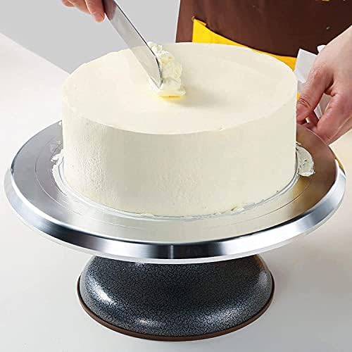 מסתובב עוגת פטיפון אלומיניום סגסוגת עוגת סטנד עם החלקה גומי תחתון עבור עוגת הקאפקייקס אפיית כלים אספקת עוגת פופ