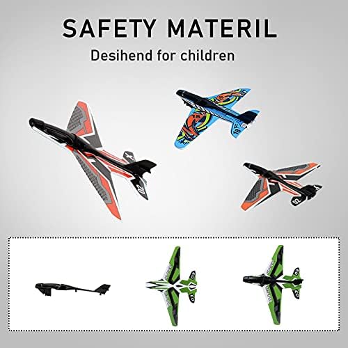 צעצועי מטוס טנגטונג ל -4 5 בנים בני 6, צעצועים חיצוניים מטוס בועות, משגר מטוס דגם פליקה בלחיצה אחת עם מטוס דאון קצף