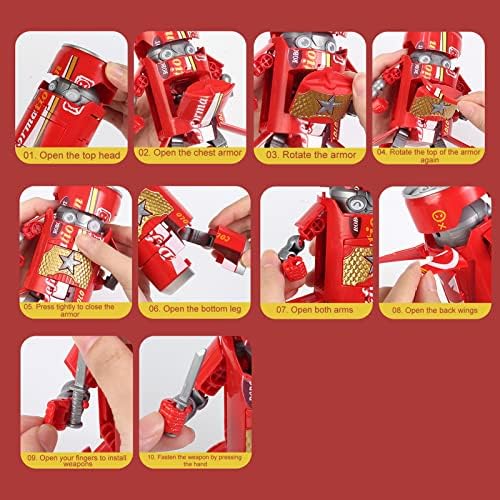רובוט לוחם צעצוע דגם קוק פחיות עיצוב אדום