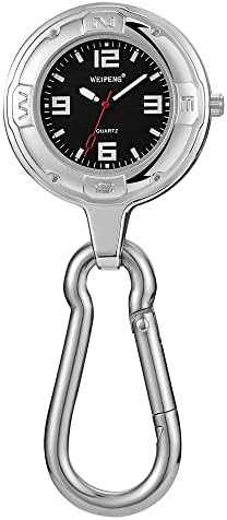 Renslat Clip-on Carabiner Cocket Watch Watch Watch פותחן בקבוקי מצפן רב-פונקציונלי לשפים שעון ספורט חיצוני זוהר