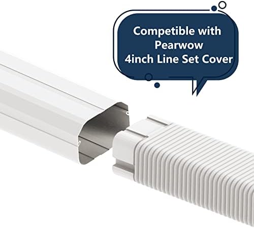 Coarwow Decorative PVC Set Set Cover 4 W צינור גמיש למזגנים מפוצלים מיני ללא צינורות, מערכות משאבות חום
