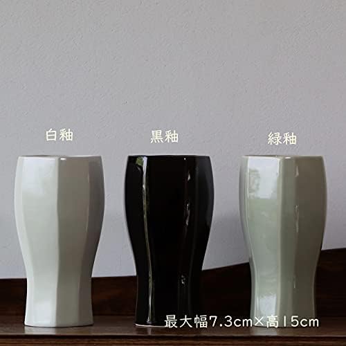 כוס קרמיקה יפנית בעבודת יד, שחור חום, סטו-מונו, 2.8 x 2.8 x 5.9, תוצרת סטו, יפן
