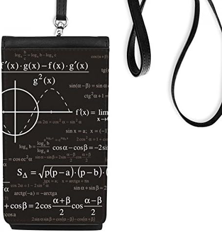 גרפי עקומה חישובי פורמולה מתמטיים ארנק טלפון ארנק תלייה כיס נייד כיס שחור