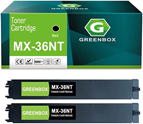 GreenBox תואם MX36NT טונר מחסנית החלפת חדים MX-36NT MX-36NTBA ל- MX-2610N 2615N 2640N 3110N 3115N 3140N 3610N 3640N