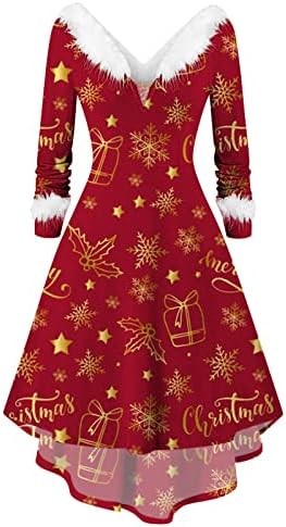 שמלות נשים לחג המולד שמלות אלגנטיות זורמות שמלה מזדמנת שמלה מזדמנת לחג המולד לנשים