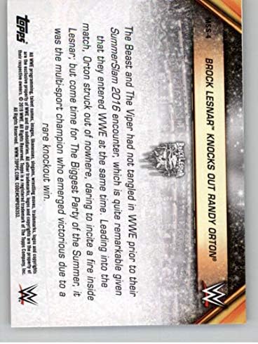 2019 Topps WWE Summerslam Mr. Summerslam MSS-4 8/21/16 BROCK LESNAR דופק את כרטיס המסחר Randy Orton Argling