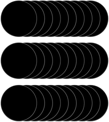 Darenyi 30 pcs 4 אינץ 'דיסקים אקריליים שחורים סרטי עיגול אקריליים, לוחות גיליונות אקריליים עגולים 0.04 אינץ