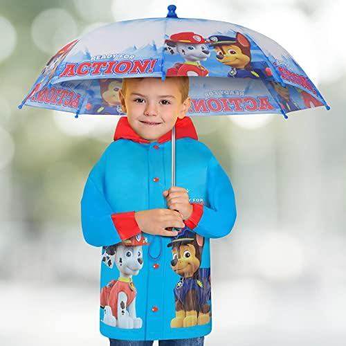 ניקלודיאון ילדים מטרייה ומעייל, כפה סיירת פעוט ילד גשם ללבוש סט, לגילאי 2-7