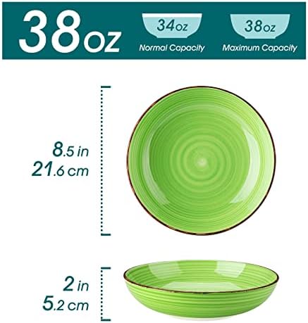 צלחות סלט של וונקאסו בוניטה וקערת פסטה סט של צלחות סלט 6, 8.5 אינץ