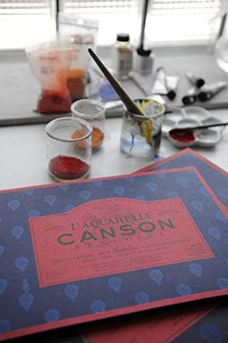 Canson Heritage כרית צבעי מים, מקלות, 4 צדדים, 20 גיליונות, גימור סאטן סאטן סאטן 31 x 41 סמ
