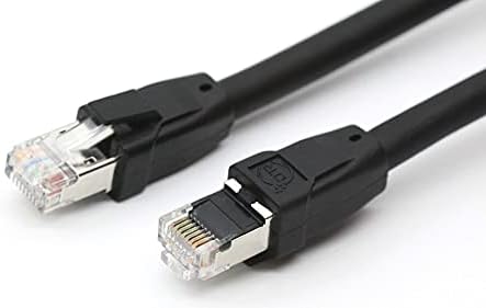 CAT 8 כבל Ethernet 10 ft מוגן, 24AWG 40GBPS 2000MHz SFTP טלאי טלאי, כבד מהירות גבוהה CAT8 LAN רשת RJ45 כבל - POE, Outdoor,