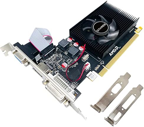 Qthree AMD Radeon R5 230 כרטיס גרפי, 2GB, 64 ביטים, GDDR3, VGA, DVI, HDMI, מחשב GPU, PCI-Express X16,625MHz Core Core Card