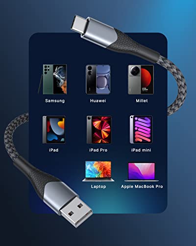Xuduo USB C לכבל ברק 3ft 2pack חבילה עם USB C ל- USB כבל 6ft 2pack
