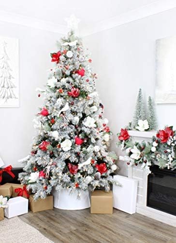קישוטי כוכבי כוכבי החווה של Auldhome; עץ עם קישוטים לחג המולד של אמייל אדום אמייל 2 אינץ ', סגנון אמייל וינטג' רטרו