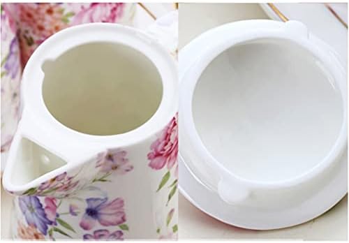 SBSNH פרח ראטן עצם סין סט תה עם מגש סט כוס קרמיקה סט קיבולת גדולה סט תה תה ביתי