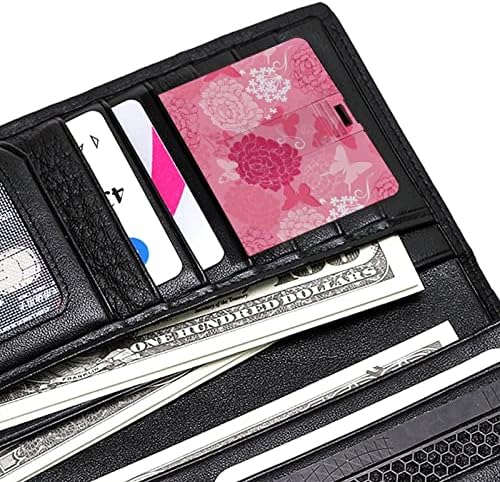 פרפר ורוד דהליה כרטיס אשראי USB כונני פלאש בהתאמה אישית מזיכרון מקל מפתח מתנות תאגידיות ומתנות לקידום מכירות 64 גרם