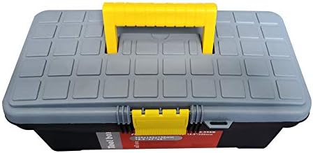 JUTAGOSS בגודל 12.5 אינץ 'קופסא כלי ABS תיבת כלים עם מגש ומארגנים כוללים שכבות נשלפות שחורות 12.5 x 7.1 x 5.1 אינץ' 1 יח '