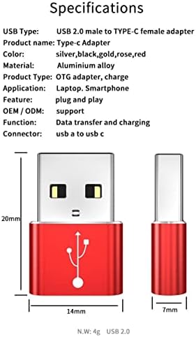 BoxWave USB -A עד C PortChanger - ארגמן אדום, מתאם לסמארטפונים וטאבלטים
