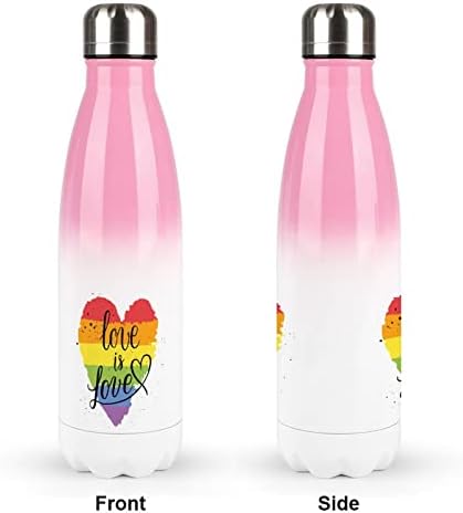 להטבים מצעד לסביות הומוסקסואלי אהבה ולנטיין 17oz בקבוק מים ספורט נירוסטה ואקום מבודד צורת קולה לבקבוק ספורט לשימוש