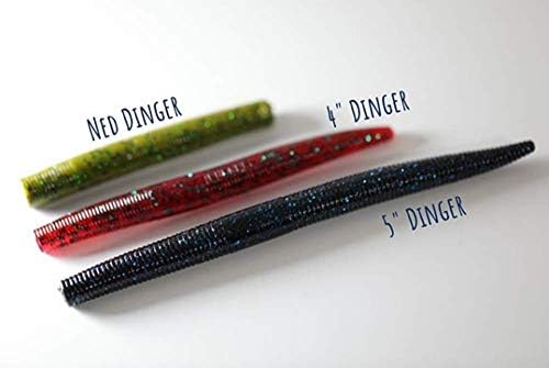Yum Dinger תולעת קלאסית תולעת כל המטרה פיתוי דיג בסט פלסטיק רך, 8 ספירה - טקסס מעולה, סגנון מטורף, קרוליינה קישורה, מוגזמת
