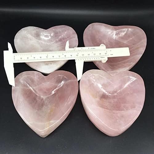BERVSJ ריפוי אבן מינרלית טבעית קוורץ קוורץ קערה בלב בצורת מינרלים מלוטשים אבני ריפוי סלון קישוט קישוט