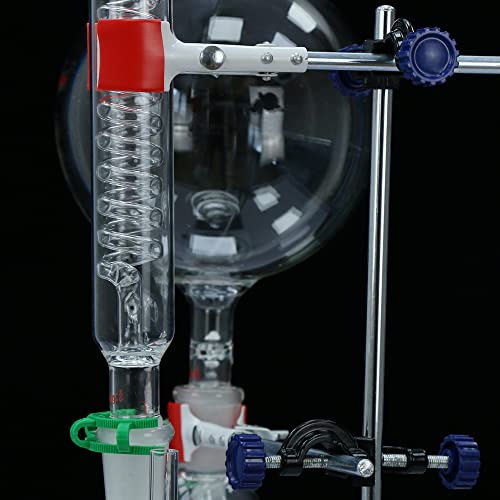 טנגלי 2000 מל מעבדה כלי זכוכית מכשירי זיקוק מעבדה שמן אתרי ציוד מזקק ציוד כימיה מדעית מטהר מים מזקק ערכות כלי זכוכית עם