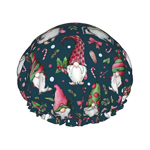 מכסה מקלחת חג שמח נשים אטומות לשימוש חוזר בשימוש חוזר בטנה של פבה מתכווננת כובע אלסטיות לכל כובע השיער הארוך