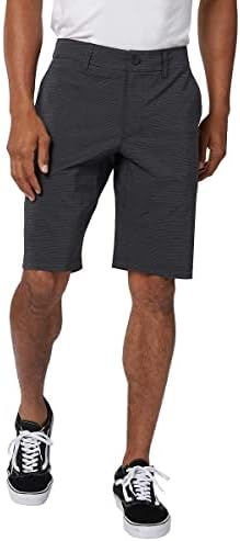 תלו עשרה סדרה היברידית של מכנסיים קצרים לגברים - רציף בפס שחור, 34