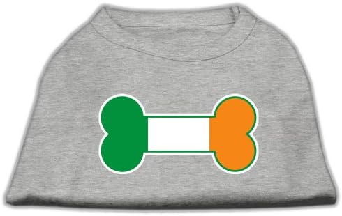דגל עצם אירלנד חולצת הדפסת מסך אפור XL