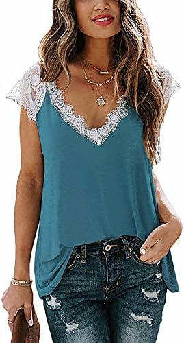 כיכר צוואר חולצות טרנדי מזדמן לנשימה שיפוע קיץ ללא שרוולים בציר רופף מתאים חולצות לנשים