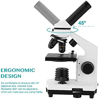 64-640 מיקרוסקופ ביולוגי מקצועי למעלה / למטה מיקרוסקופ חד-עיני לסטודנטים לחינוך ילדים עם שקופיות