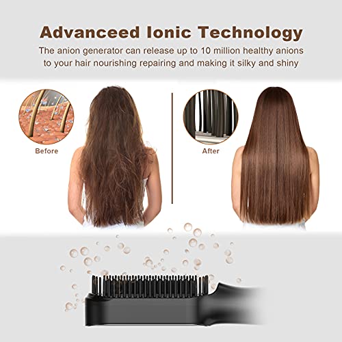 מברשת מחליק שיער, Adosee Ionic Air Hot Air, מברשת יישור שלב אחד מייבש שיער ומסרק נפח, אנטי-סקאלד, סלון מקצועי בנסיעה ביתית